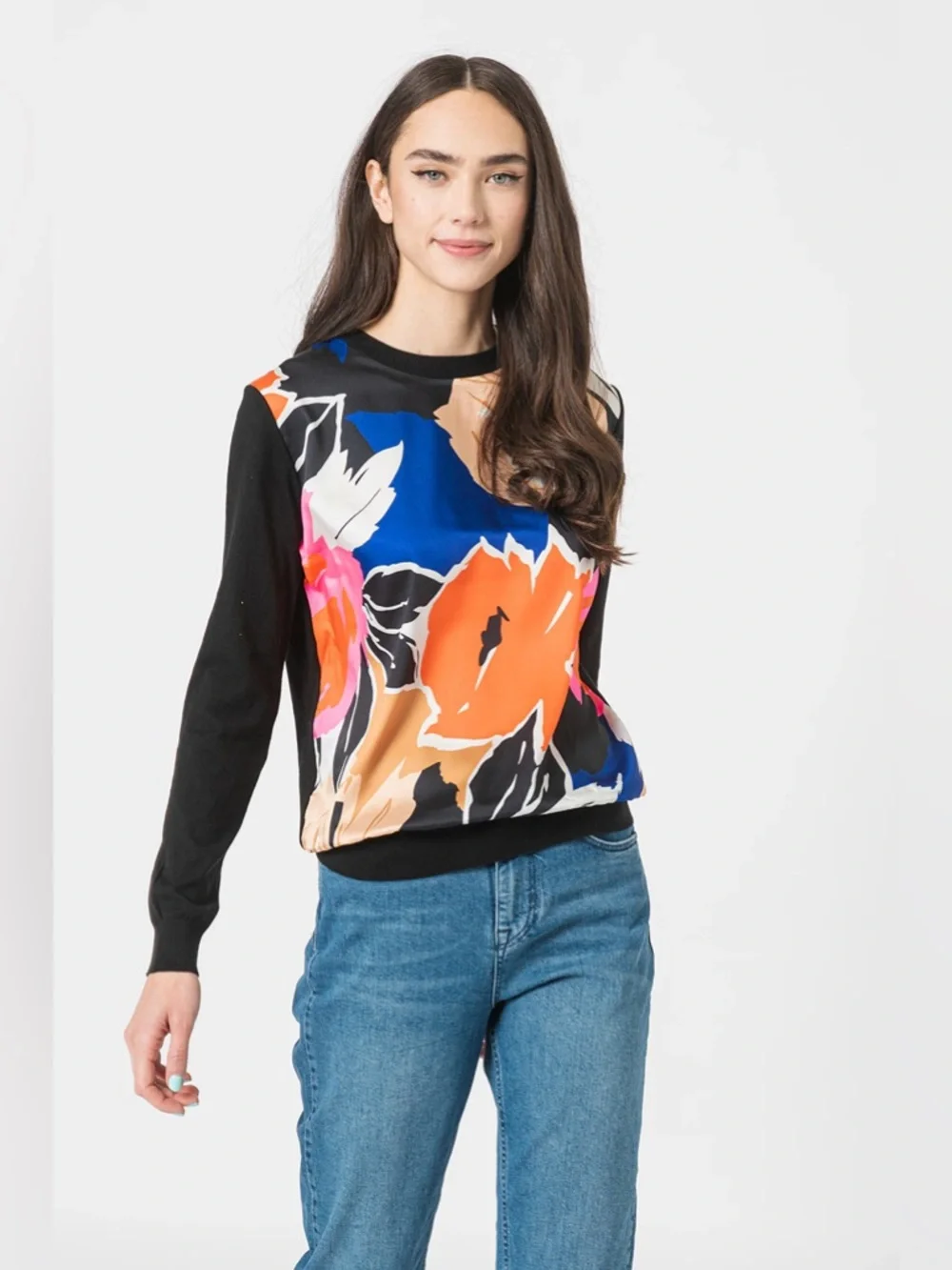 TED BAKER LONDON PAYZLEE WOVEN COLORFUL FRONT SWEATER TOP SZ 4 / US SZ 10 - Picture 6 of 12